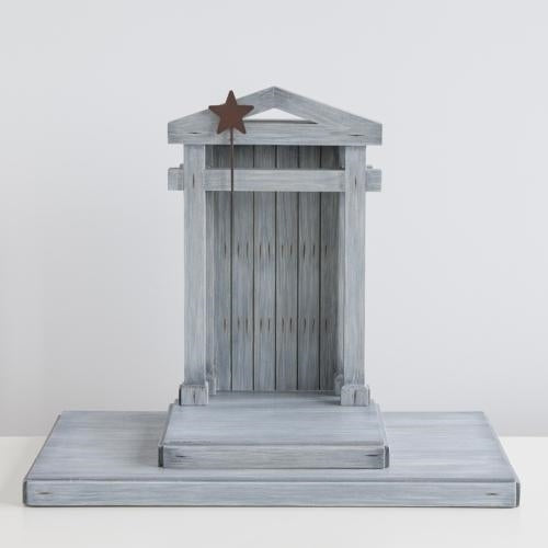 Crèche Nativity Display – Wooden Christmas Stable for Figurines
